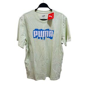 Puma Men Size L Light Mint Paint Tee Graphic Logo Soft Short Sleeve T-Shirt NWT